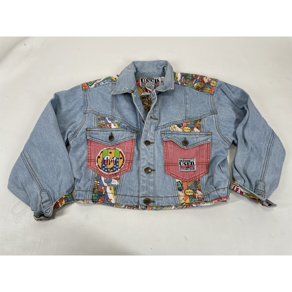 Get Used by Elie Classic Denim Outfit Jacket Jeans Womens S Vintage Street Wear - Picture 2 of 14